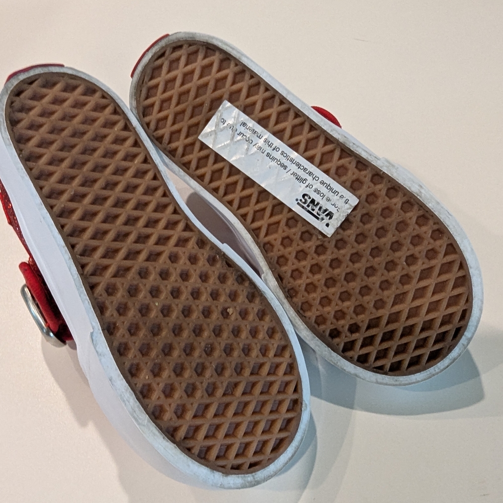 Vans Kids Red Glitter Shoes - Picture 5 of 5